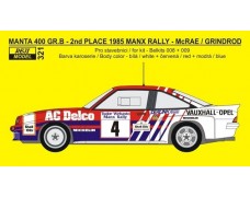 Decal – Opel Manta 400 Gr.B - 1985 Manx Rally 2nd place - McRae J. / Grindrod
